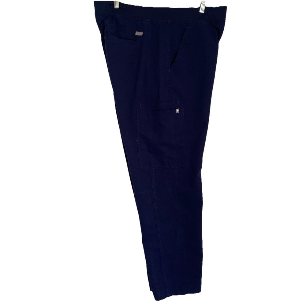 FIGS Kade Cargo Scrub Pants Women XL Navy Blue Straight Elastic Waist Medical - Picture 9 of 9